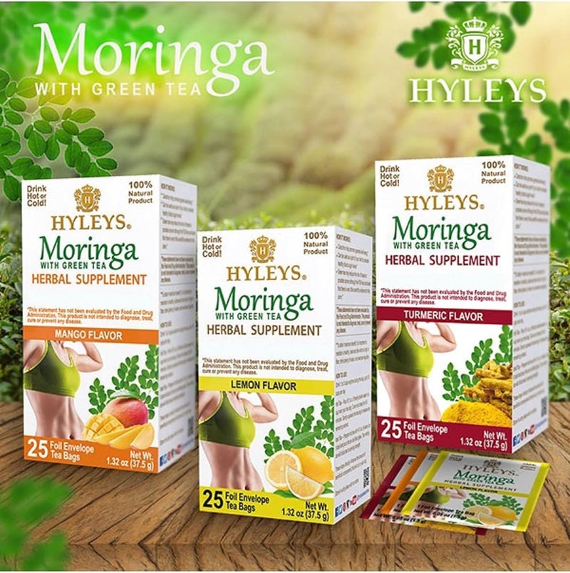Hyleys Moringa Oleifera Green Tea with Lemon - 25 Tea Bags - Image 5